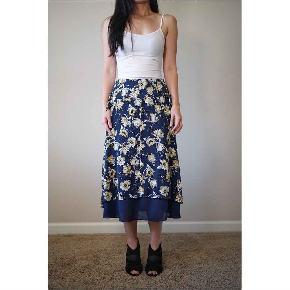 Layered floral skirt